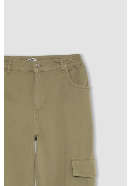 Coool Jogger Pantolon Gabardin Kumaş Normal Bel Basic Düz Kargo Cepli B0454AX24SP