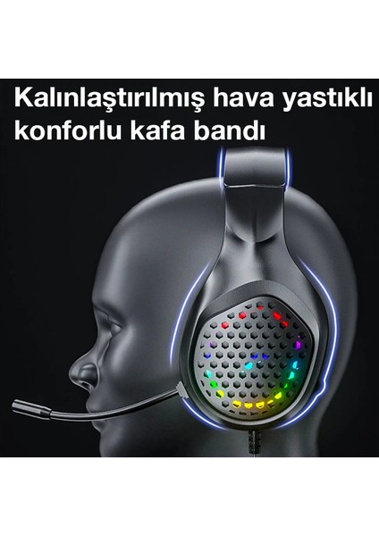 Xmowi R1 Gaming Mikrofonlu Rgb Oyuncu Kulaklığı Pc- Dizüstü ve PS4-(1903) - CPT101183-2832