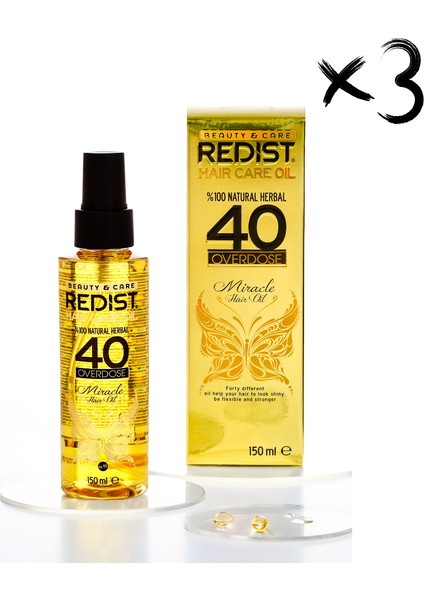 3 Adet 40 Bitkili Saç Bakım Yağı 150 ml fiyatları