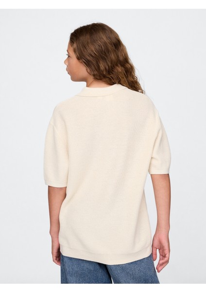 Erkek Çocuk Krem Relaxed Sweatshirt Polo T-Shirt indirimleri