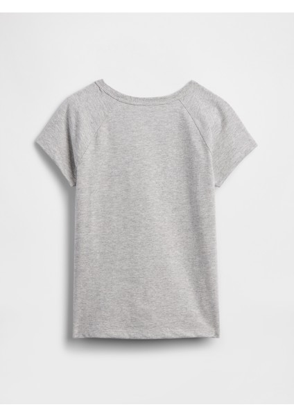 Kız Çocuk Gri Carebear Grafik Baskılı T-Shirt modelleri