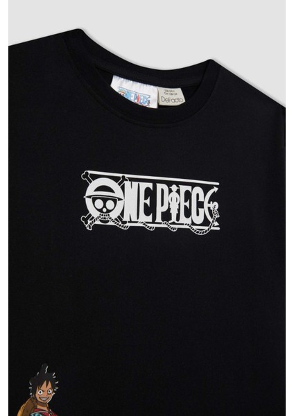 Erkek Çocuk One Piece Bisiklet Yaka Kısa Kollu Tişört