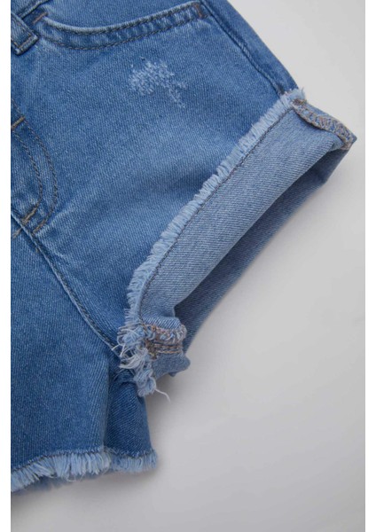 Kız Bebek Jean Şort B8152A524SM