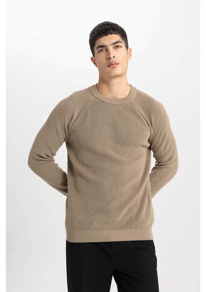 Standart Fit Normal Kesim Bisiklet Yaka Basic Düz Triko Kazak A8458AX24SP