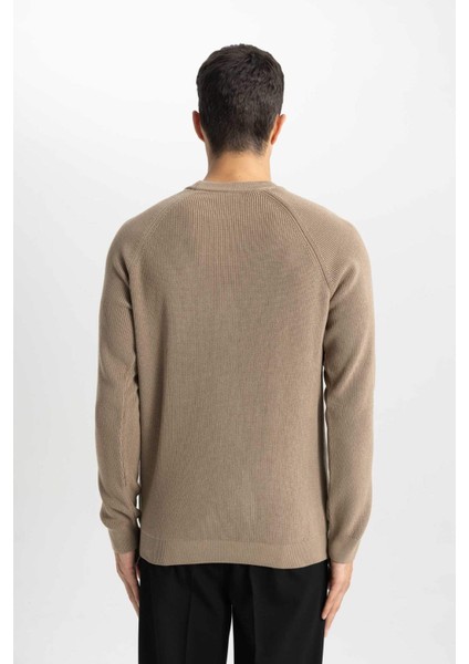 Standart Fit Normal Kesim Bisiklet Yaka Basic Düz Triko Kazak A8458AX24SP