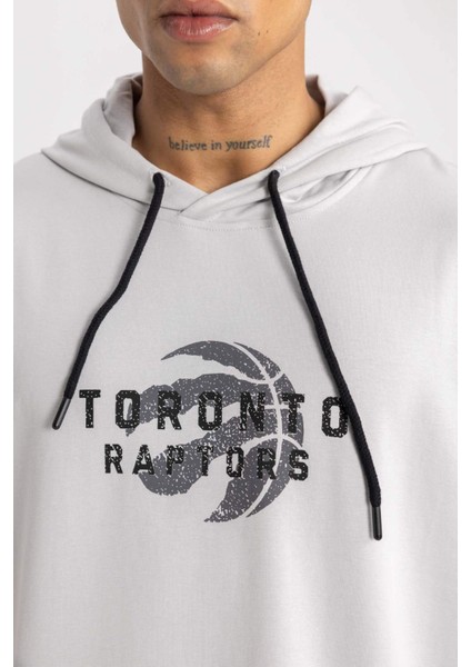 Fit NBA Toronto Raptors Oversize Geniş Kalıp Kapüşonlu Kısa Kollu Tişört B3883AX24SP