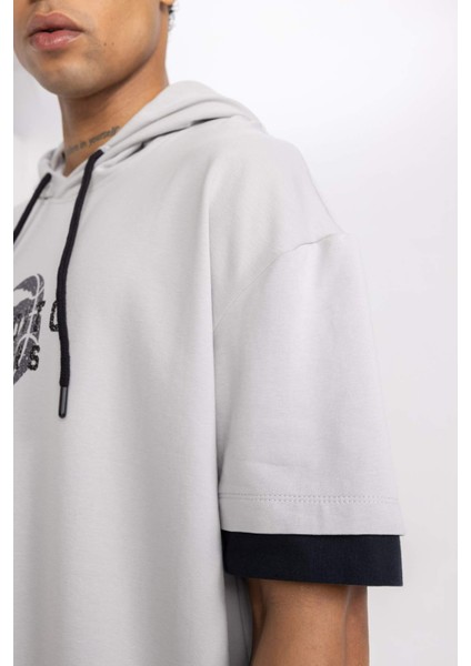 Fit NBA Toronto Raptors Oversize Geniş Kalıp Kapüşonlu Kısa Kollu Tişört B3883AX24SP