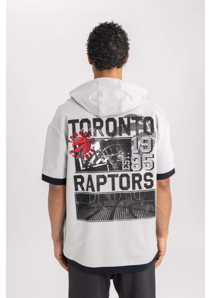 Fit NBA Toronto Raptors Oversize Geniş Kalıp Kapüşonlu Kısa Kollu Tişört B3883AX24SP