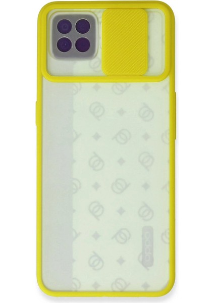 Oppo Reno 4 Lite Kılıf Palm Buzlu Kamera Sürgülü Silikon - Sarı - CPT109208-7173