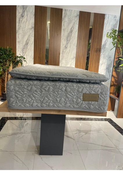 Neuton Carina Yatak 90X190 cm Gri Desenli Ortopedik Herkül Yaylı Tek Kişilik Yatak