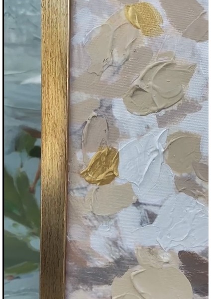 Yağlı Boya Dokulu Tablo Sonbahar Kahverengi Sarı Ağaçlar U01002