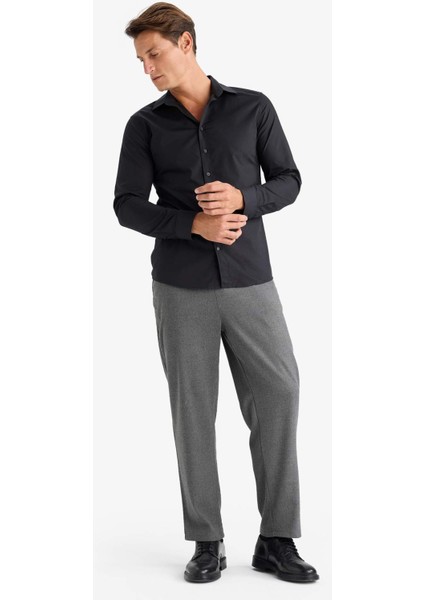 Pantolon Relax Fit Beli Bağcıklı Cepli Basic Düz Düz Paça B7336AX23WN