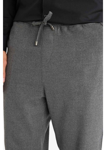 Pantolon Relax Fit Beli Bağcıklı Cepli Basic Düz Düz Paça B7336AX23WN