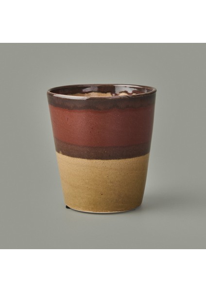 Seramik Saksı - Kahverengi - 13X12 cm