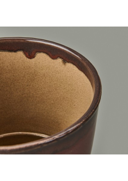 Seramik Saksı - Kahverengi - 13X12 cm fırsatları