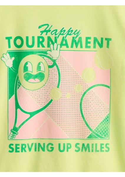 Kız Çocuk Sarı Grafik Baskılı T-Shirt fiyatları