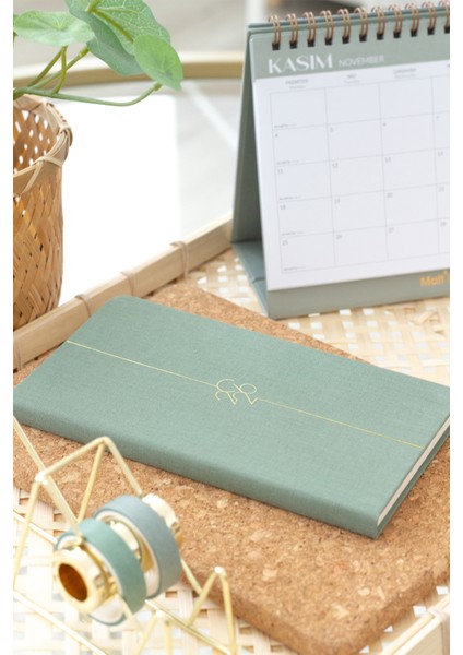 2026 Yılı Haftalık Keten Cep Ajandası 12 Aylık Yeşil fiyatları