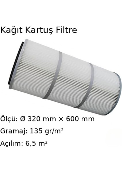 Kağıt Kartuş Filtre Ø320MM × 1000MM 8m² Yüzey