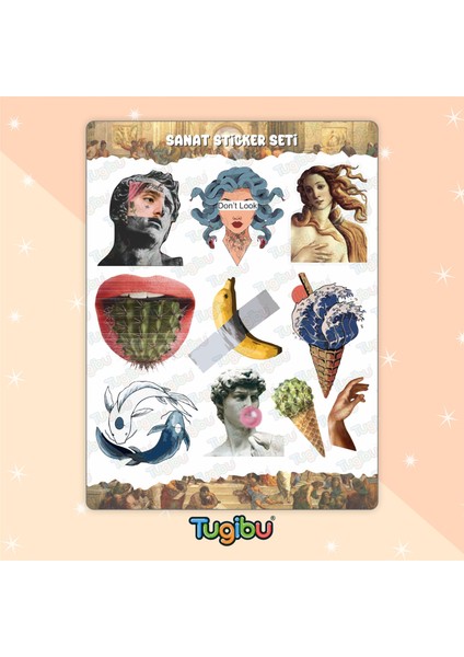 Sanat Sticker Seti, Sanat Temalı Sticker, 10 Adet Sanat-Art Etiket fiyatları