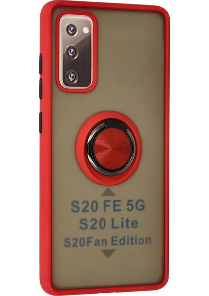 Samsung Galaxy S20 Fe Kılıf Montreal Yüzüklü Silikon Kapak - Kırmızı - CPT101824-3172 fiyatları