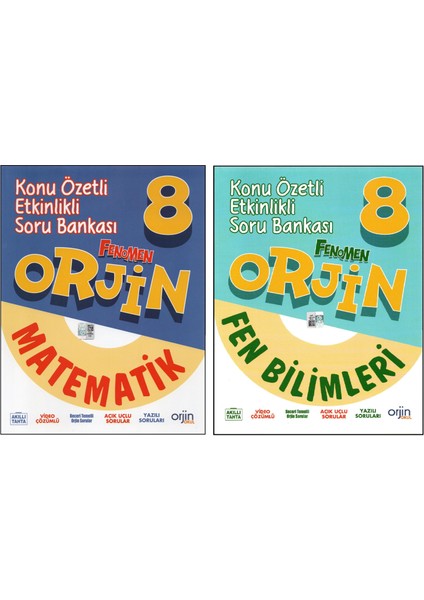 Orjin 8. Sınıf Matematik+Fen Bilimleri Konu Özetli Soru Bankası (2 Kitap)