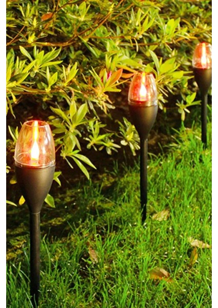 Güneş Enerjili Bahçe Aydınlatması Alev Efekti Solar Bahçe Yürüyüş Yol Aydınlatma Solar Bahçe 3 Adet indirimleri