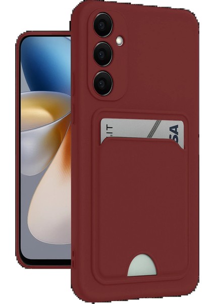 Samsung Galaxy M15 Kelvin Kartvizitli Silikon - Bordo - CPT102738-6756