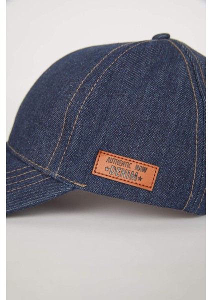 Erkek Etiket Baskılı Jean Cap Şapka A9520AX24SM
