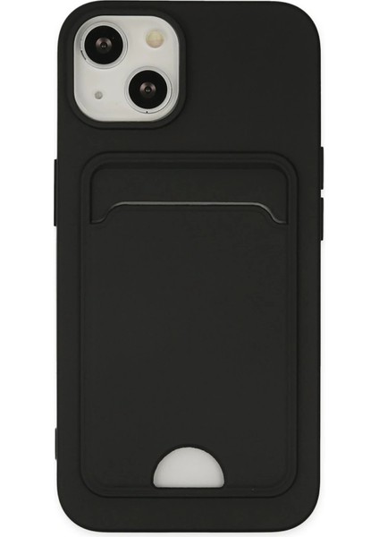 iPhone 14 Plus Kılıf Kelvin Kartvizitli Silikon - Siyah - CPT105399-3363