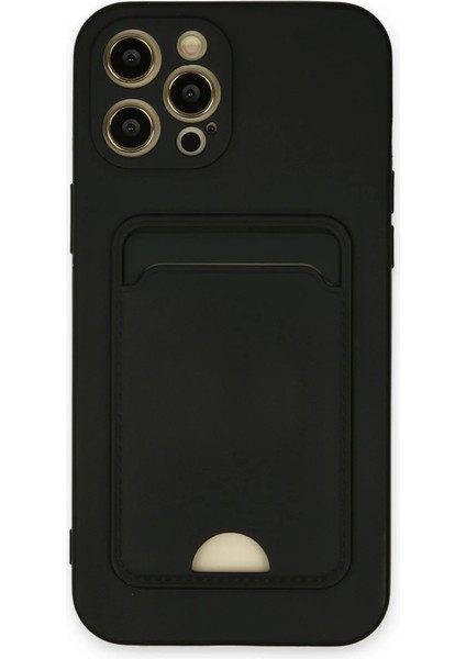 iPhone 12 Pro Max Kılıf Kelvin Kartvizitli Silikon - Siyah - CPT101721-6199