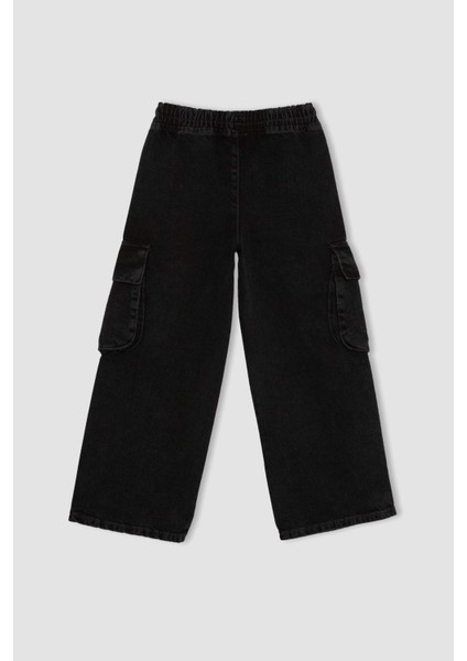 Kız Çocuk Wide Baggy Fit Geniş Paça Jean Pantolon
