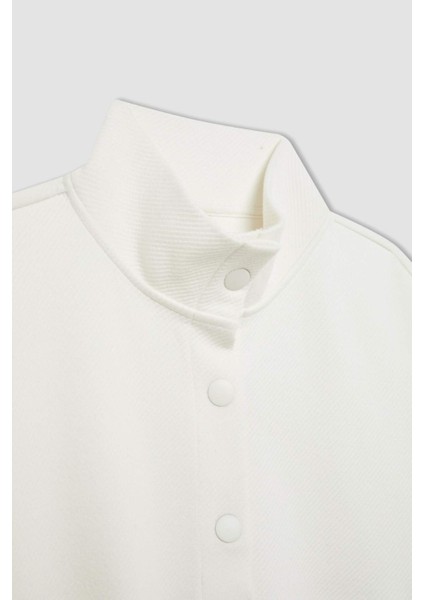 Kız Çocuk Oversize Geniş Kalıp Polo Yaka Düğmeli Sweatshirt C0269A824SP