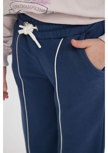 Kız Çocuk Loose Fit Beli Bağcıklı Lastikli Paça Cepli Jogger Eşofman Altı C0309A824SP