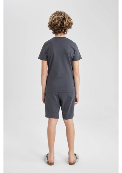 Erkek Çocuk Marvel Avengers Pijama Takımı Kısa Kollu Üst Şort C0992A824SP