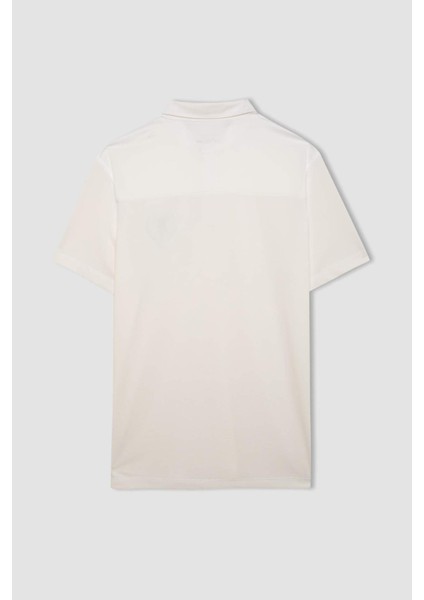 DeFactoFit Standart Fit Baskılı Sporcu Polo Ağır Kumaş Kısa Kollu Tişört C0416AX24SM