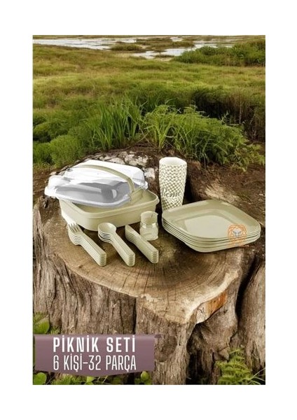 Piknik Seti 6 Kişilik 32 Parça Latte