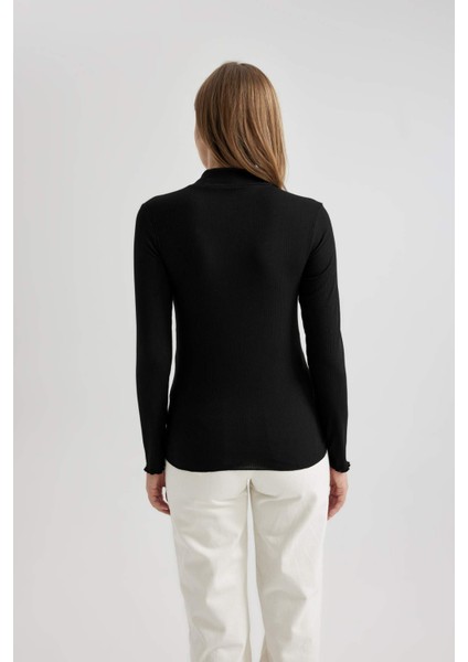 Regular Fit Basic Düz Ribana Uzun Kollu Hamile Üst C1025AX23WN