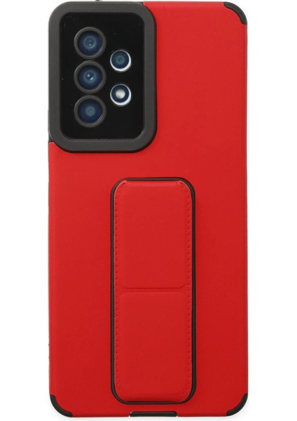 Samsung Galaxy A53 5g Kılıf Mega Standlı Silikon - Kırmızı - CPT103888-5907