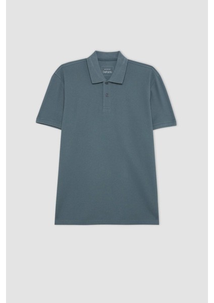 %100 Pamuk Regular Fit Polo Yaka Kısa Kollu Basic Düz Pike Kumaş Tişört C1293AX24SP