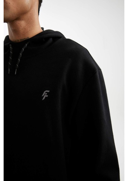 Fit Standart Fit Kapüşonlu Baskılı Cepli Sweatshirt B4372AX24SP