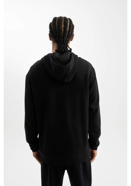 Fit Standart Fit Kapüşonlu Baskılı Cepli Sweatshirt B4372AX24SP