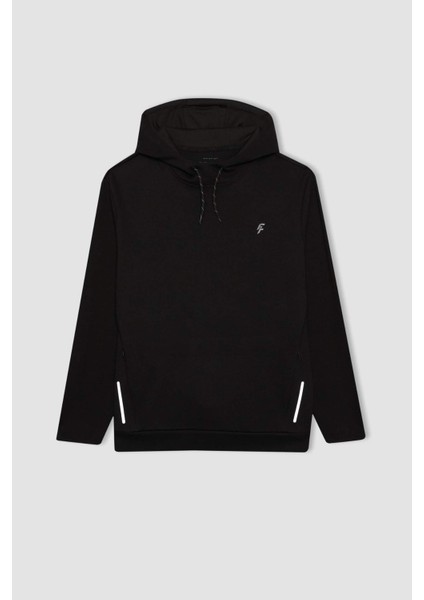 Fit Standart Fit Kapüşonlu Baskılı Cepli Sweatshirt B4372AX24SP