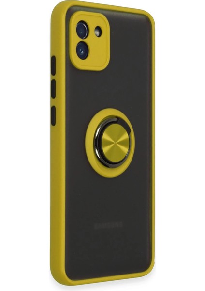Samsung Galaxy A03 Kılıf Montreal Yüzüklü Silikon Kapak - Sarı - CPT102283-8321 fiyatları