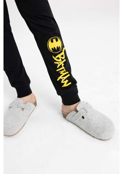 Erkek Çocuk Batman Pijama Takımı Kısa Kollu Üst Beli Lastikli Uzun Alt B5575A824SP