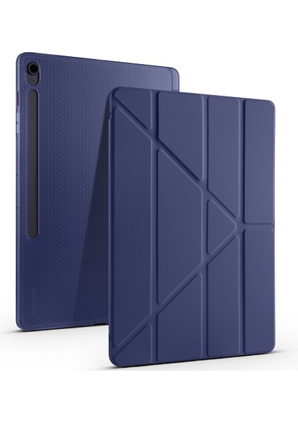 Samsung Galaxy Tab S10 Fe Plus Kılıf Tri Folding Kalem Bölmeli Standlı