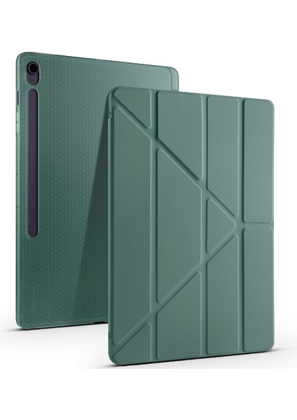 Samsung Galaxy Tab S10 Fe Plus Kılıf Tri Folding Kalem Bölmeli Standlı