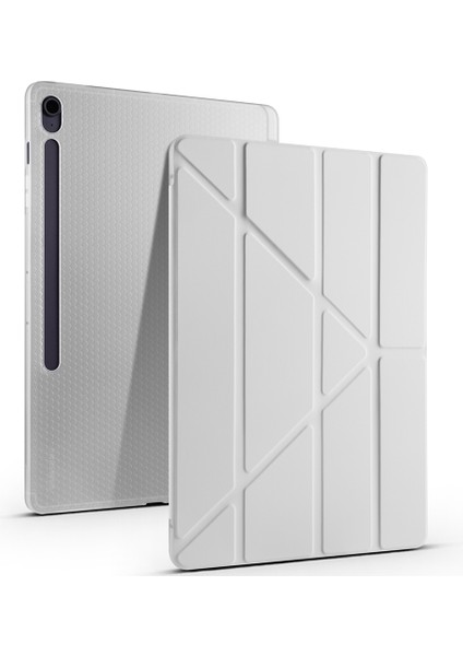 Samsung Galaxy Tab S10 Fe Plus Kılıf Tri Folding Kalem Bölmeli Standlı