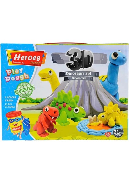 Bfs ERN-568 Heroes 3D Dinazor Oyun Hamur Seti - Eren Oyuncak