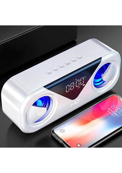 Ally Mc H9 Bluetooth Hoparlörler Speaker Subwoofer Soundbar Destekli Saat LED-(1903 - CPT107845-70