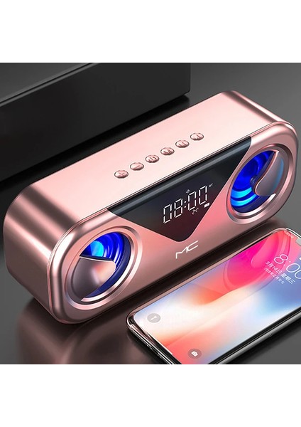 Ally Mc H9 Bluetooth Hoparlörler Speaker Subwoofer Soundbar Destekli Saat LED-(1903 - CPT107845-70